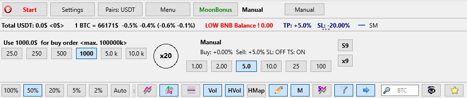 Binance Futures module. Deposit display